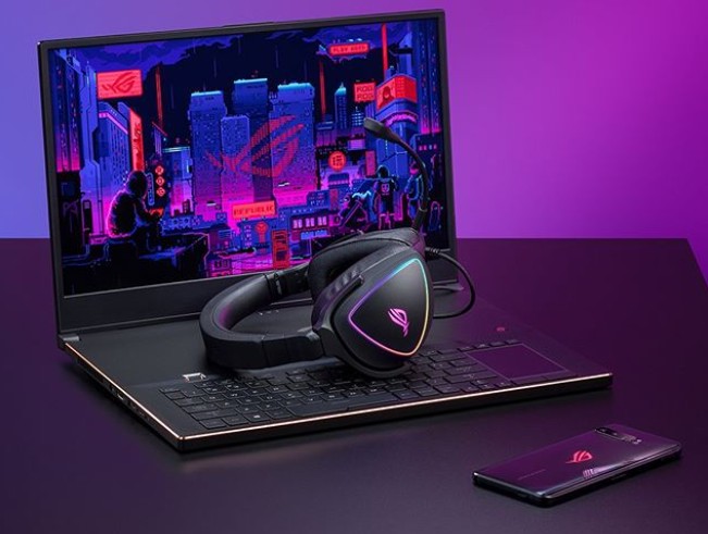 ASUS_ROGNA's tweet photo. Not sure if this is a work setup or a gaming battle station...
but either way, we love the neon vibes & portability of this setup #ROGDelta #ROGZephyrusDuo 🕶️💜 >> https://t.co/yqLIeyfcmg https://t.co/RFEKYjsiPG