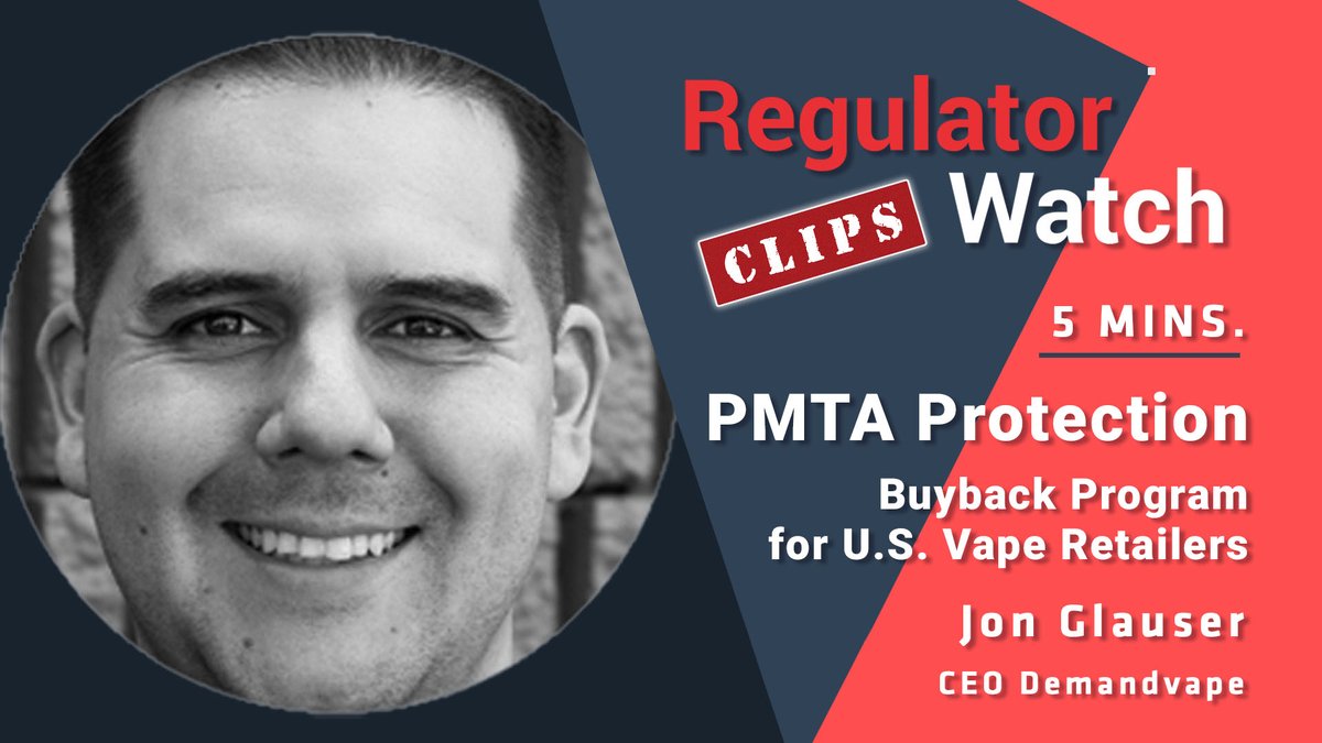 RegWatchCanada's tweet photo. Watch - #RegClips - PMTA PROTECTION | Buyback Program for U.S. #Vape Retailers (5mins) | Key clips from our episode CONTAINING CHAOS - Guest: Jon Glauser, CEO Demandvape
https://t.co/eSvG6N2Tng https://t.co/B42ht4jbMQ