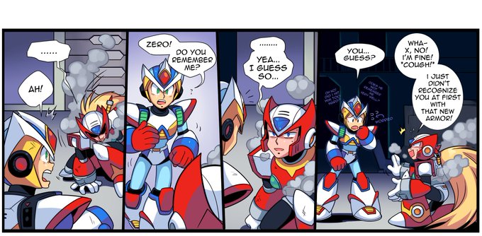 A silly little comic strip I did some time ago, from back when I finished X2. ^_^  
I had it around for a while and well here it is ?

I couldn't think of a title for it haha 