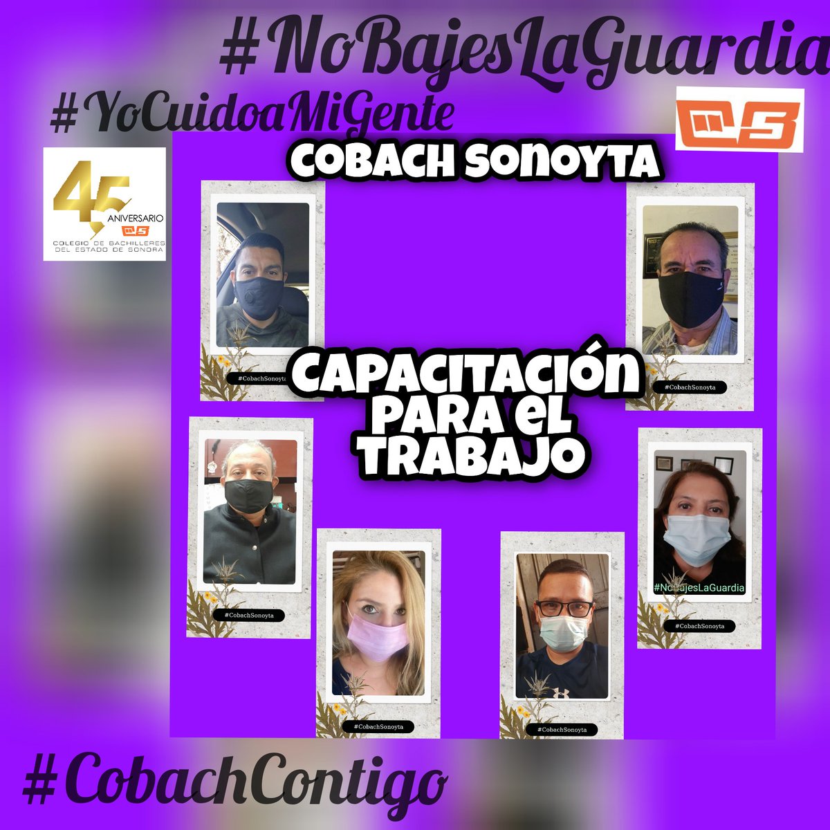 CobachSonoyta's tweet photo. Academias de Ciencias Sociales, Capacitación para el Trabajo y Paraescolares del Plantel Sonoyta @cobach_sonora campaña #NoBajesLaGuardia
#CobachContigo
#YoCuidoaMiGente https://t.co/wWXccXcAcs