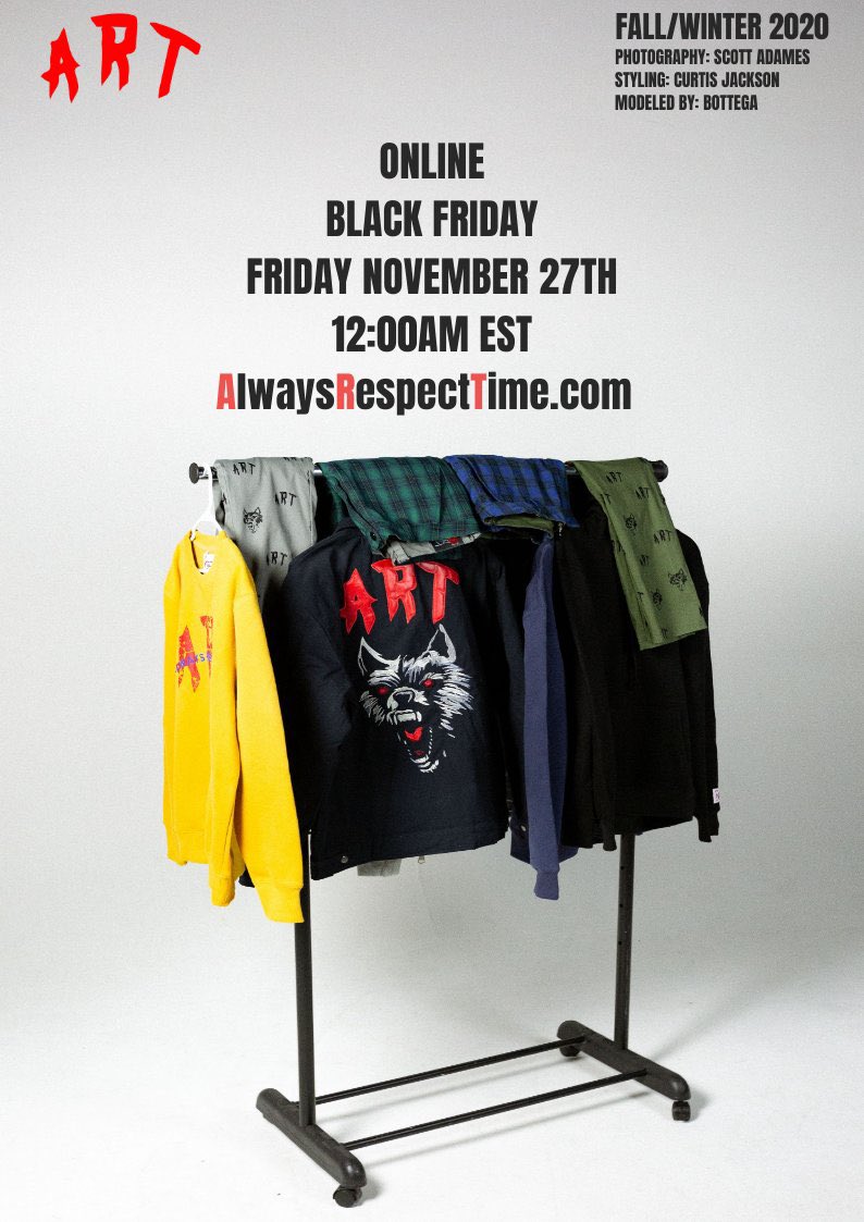 AlwaysRspctTime's tweet photo. FALL/WINTER 2020 COLLECTION WILL BE OFFICIALLY AVAILABLE ON OUR WEBSITE ON BLACK FRIDAY FOR PURCHASE.

LOOKBOOK IS AVAILABLE ON OUR WEBSITE NOW! ⏰⏳

https://t.co/JoapXndu4Y

#AlwaysRespectTime https://t.co/S7jI1tREVc