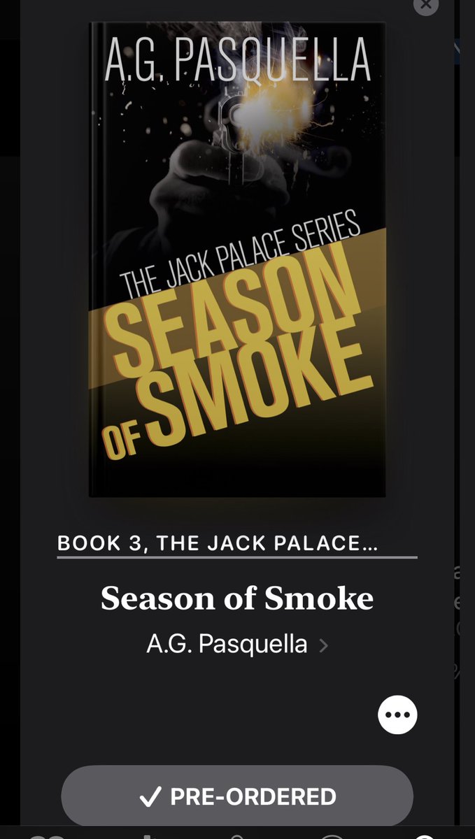 C_Schickedanz's tweet photo. Just pre-ordered “Season Of Smoke” the third gritty crime novel by my friend ⁦@agpasquella⁩. Available for pre-order on Amazon, Indigo and Apple Books. https://t.co/K16jS2R9yD