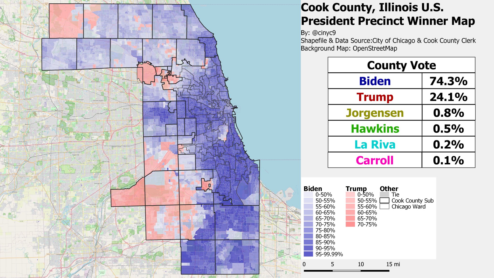 Illinois Precinct Map Cook County Cinyc On Twitter: "Building On The Chicago Map, The 2020 Presidential  Election Results In Cook County, Illinois, By Precinct. Trump Won Under A  Quarter Of The Vote In The County (Including Chicago).