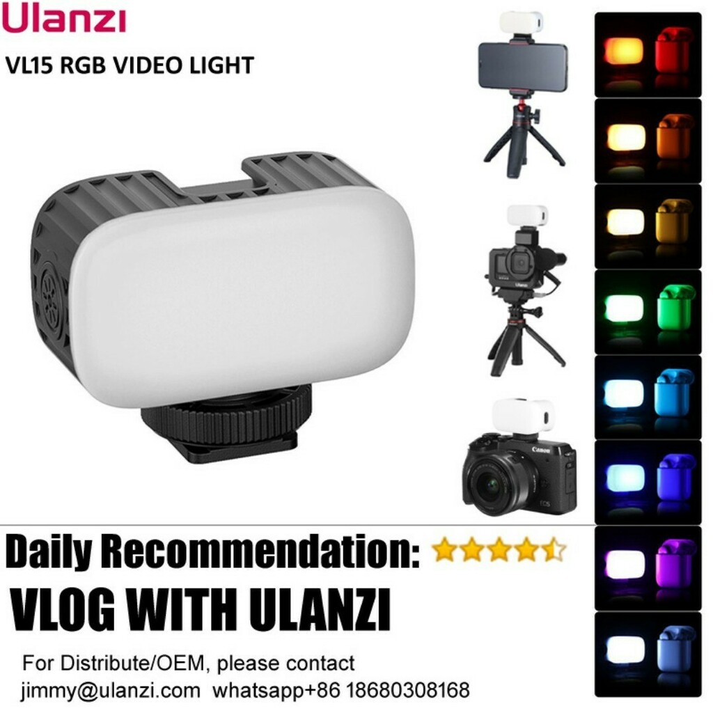 Jimmy_lugp's tweet photo. Ulanzi VL15 RGB VIDEO LIGHT
☆ Supper mini RGB light
☆ Multifunctional application
☆ 8 colors lighting
☆ softer with diffuser
☆ Tiny body, save space
☆ reach up to 60minutes longevity

Welcome to order/OEM
 https://t.co/trK47FhWOg https://t.co/3El0FNZy9w