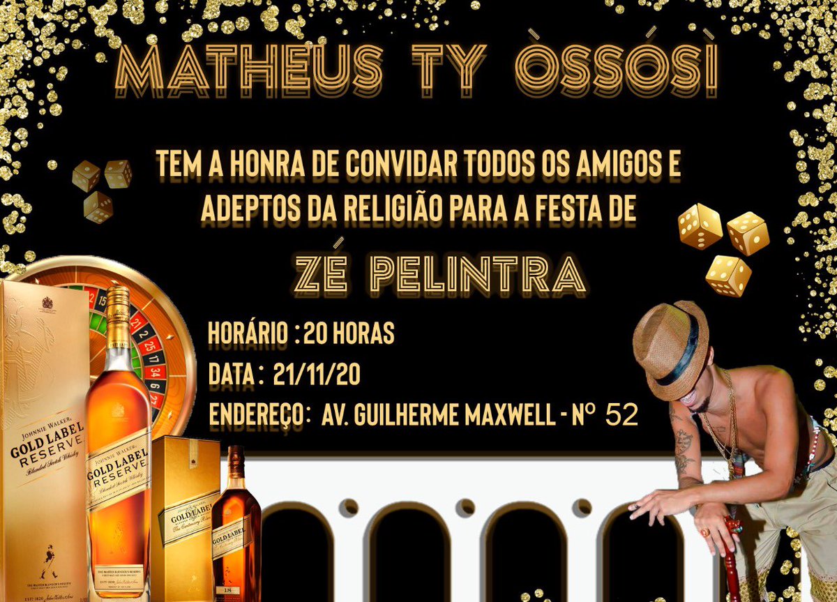- Nunca foi sorte, sempre foi Zé Pelintra. ♥️♣️🙏🏼
   7° Festa de Zé Pelintra da Estrada 
 
Conto com os Amigos !