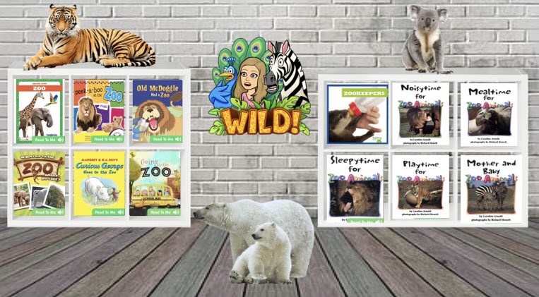 I LOVE making virtual reading rooms for my kiddos! This is the one I made for our unit about the zoo. Each animal links to webcams at the San Diego zoo. Thanks to <a href="/epic4kids/">Epic for Kids</a> my kids can listen to and read all about the zoo!