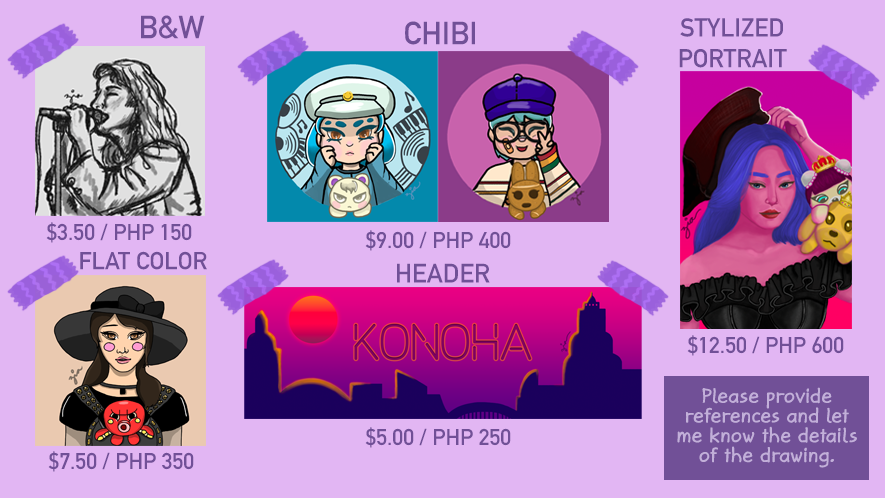 ACNH_Z's tweet photo. - DONATION COMMISSIONS -

(100% of my earnings will be donated to the victims of #UlyssessPH)

◆ send me a DM to request a slot / for inquiry
◆ please wait for the confirmation
◆ will take 1-2 weeks to finish
◆ choose from the styles below

PAYMENT: GCASH &amp; PAYPAL https://t.co/y7wJksCrmk