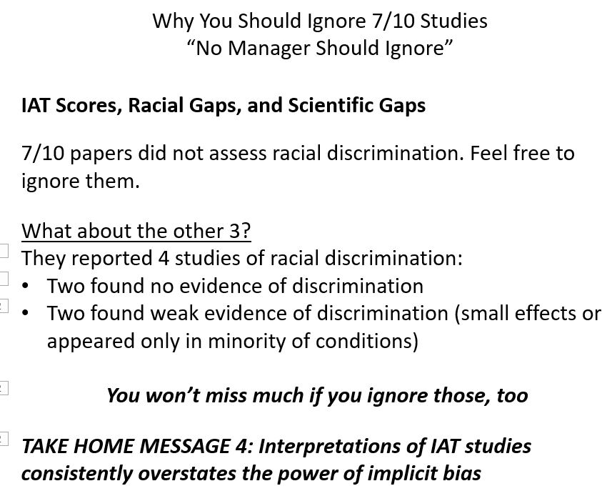 What about the other 3? Almost no evidence of discrimination.