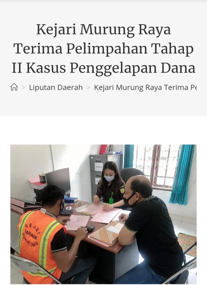 Ibrahimsihab28's tweet photo. Semangat kejari murung raya 👍👍

Kejari Murung Raya Terima Pelimpahan 
Tahap II Kasus Penggelapan Dana
https://t.co/QKijYrc9h1

@KejaksaanRI
@CNNindonesia
@detikcom

#berita #beritaterkini #beritaviral #jaksa #kejaksaan #beritaviral #viral https://t.co/lZy0UziyvO