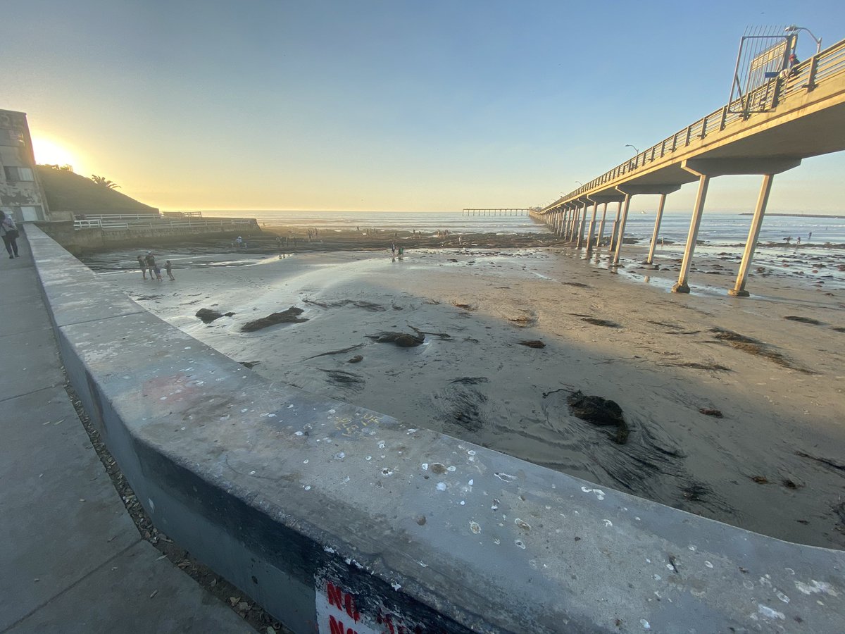 At high tide, sometimes surfers can catch the wave that comes off the southern and eastern wall. The wall! It’s barely in the frame of the photo with the water at low tide.