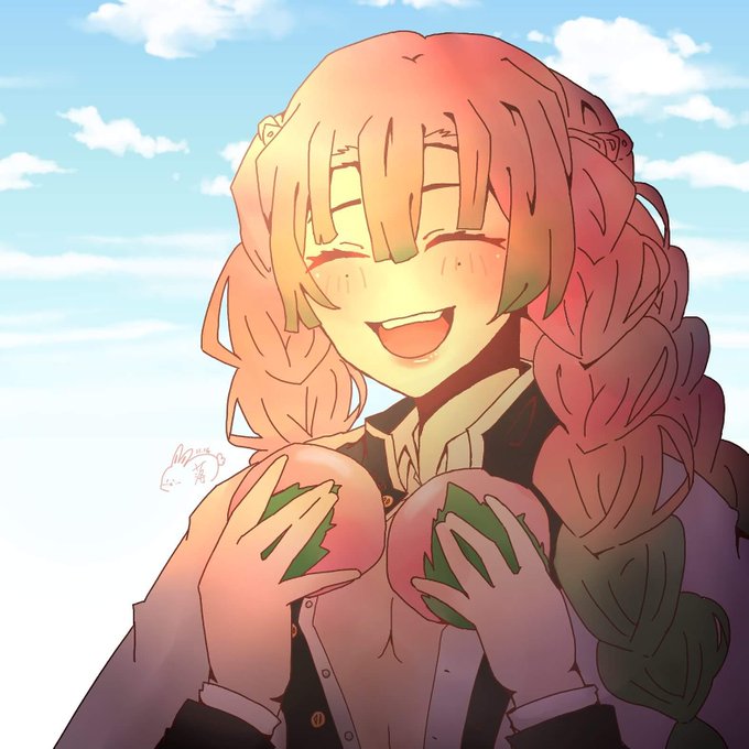 阿落落🇹🇼さんがTwitterに投稿した甘露寺蜜璃(鬼滅の刃)のイラスト。