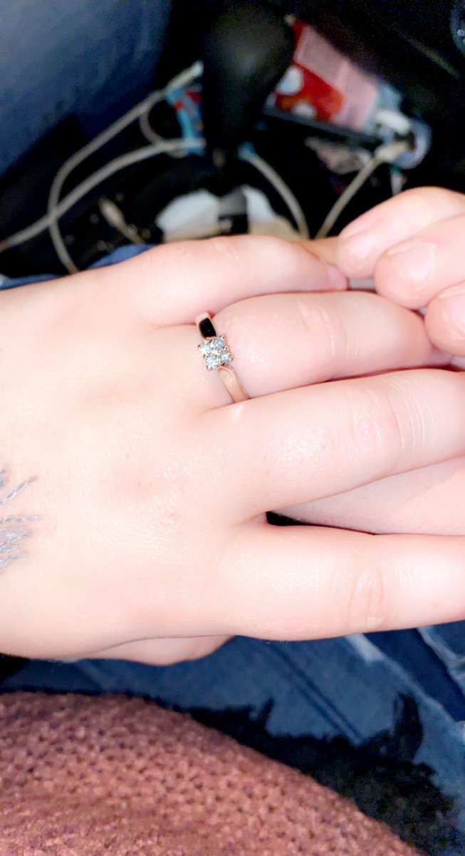 tim__robertson's tweet photo. i’m posting this everywhere i don’t even care. IM FREAKING ENGAGED 💙💍 https://t.co/4X1C5D2iri