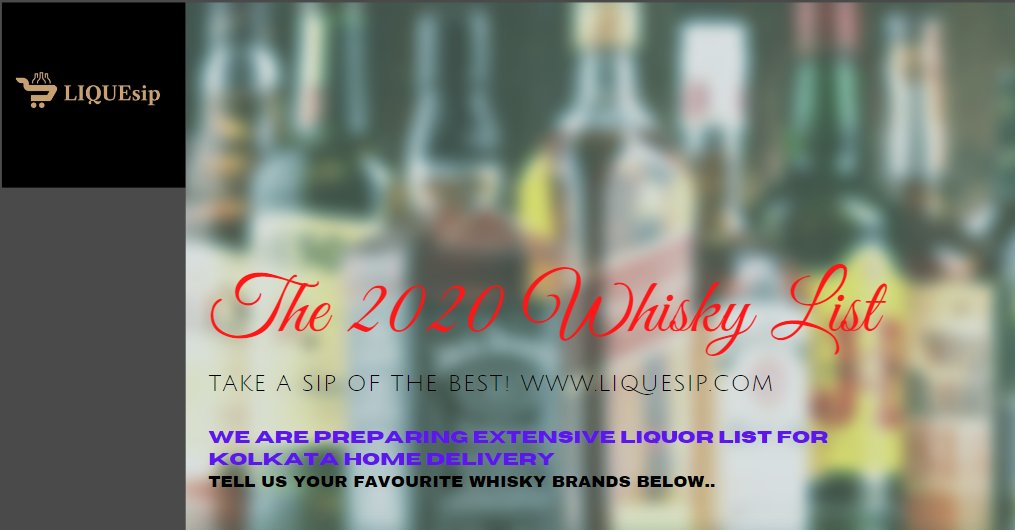 What is your favourite whisky brand Kolkata? Retweet below. Reply us with your favorite brand, we will stock it ...
#Beer #Smirnoff #Champagne #Whiskey #Scotchwhiskey #liquordelivery #Kolkatadelivery #deliverliquor #deliverwhiskey #deliverbeer #deliverrum #delivervodka  #Kolkata