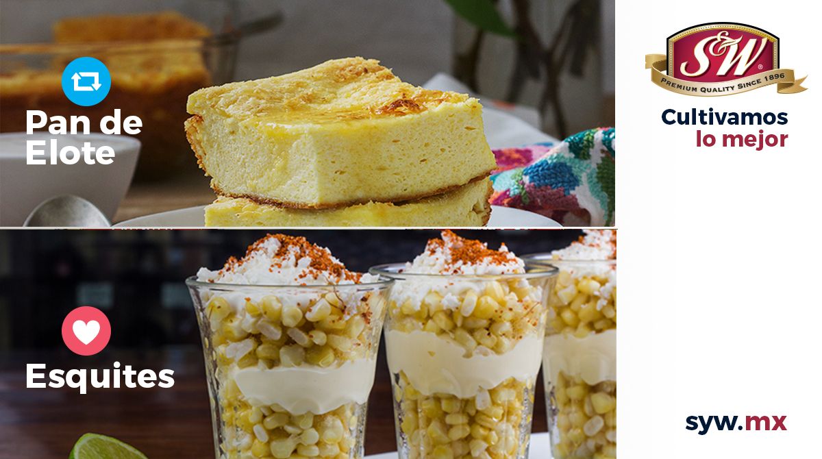 syw_mexico's tweet photo. ¿Cuál receta de 😍 #𝐄𝐥𝐨𝐭𝐞𝐬 crees que sería el complemento perfecto para hoy? 😉👌 #𝐒𝐲𝗪 🤩 #𝐂𝐮𝐥𝐭𝐢𝐯𝐚𝐦𝐨𝐬𝐋𝐨𝐌𝐞𝐣𝐨𝐫 👌
#Elotes #Verduras #Esquites #PastelDeElote #Snack #Otoño https://t.co/BoFuxxnRjM