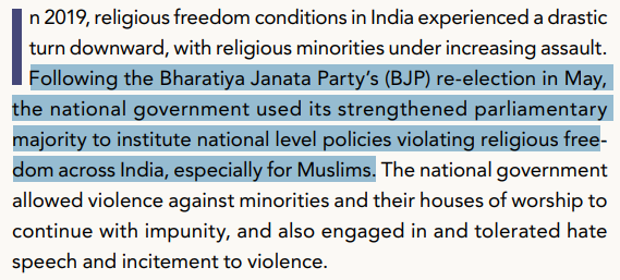They mentioned how electing BJP was the root of most religious tensions we see in India.Which is a fairly accurate reading of the situation from an outsider's point of view.