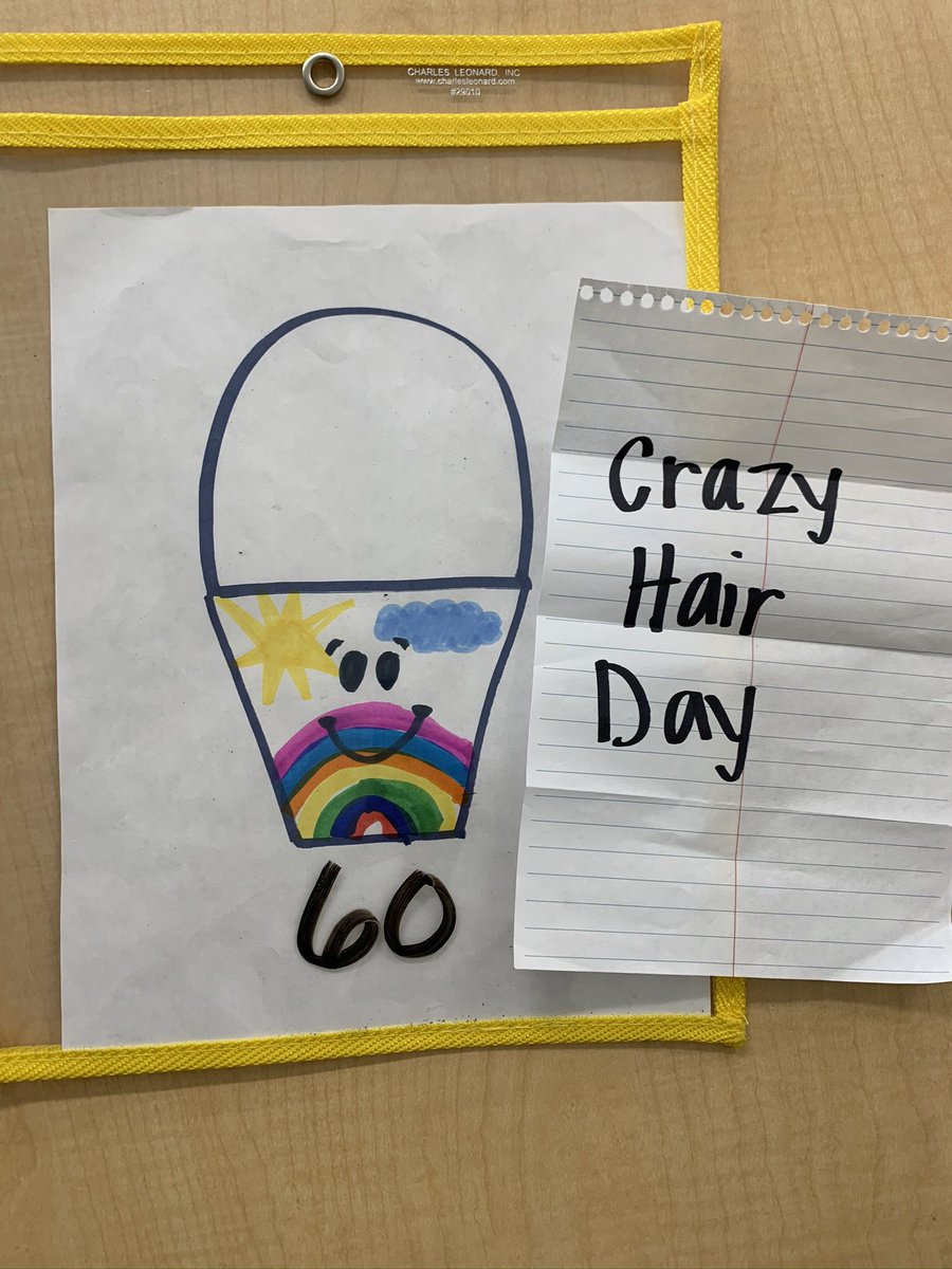 MissScottFHE's tweet photo. Hello crazy hair day! 60 drops in our class bucket! https://t.co/l80Ox4Shfs