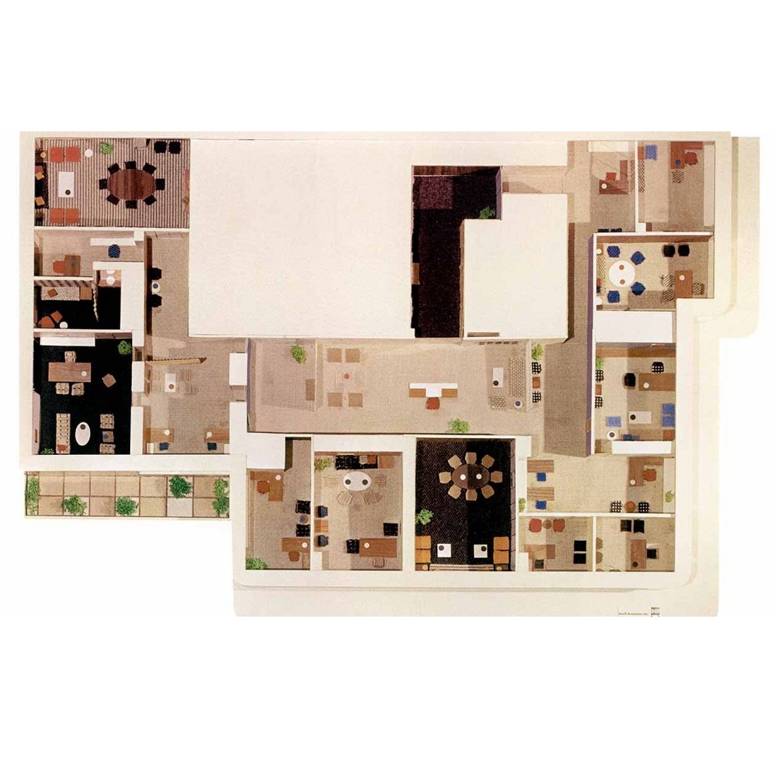 Singlehandedly_'s tweet photo. Business plan. Florence Knoll, Offices for Cowles Publishing Co. Inc., New York, 1962 #architecture #drawing #interiordesign #furniture #layout #spaceplan #pasteup #cutouts #collage #bricolage #palette #office #headquarters #publishing #inspiration #singlehandedly https://t.co/FeCQgdL9Sx