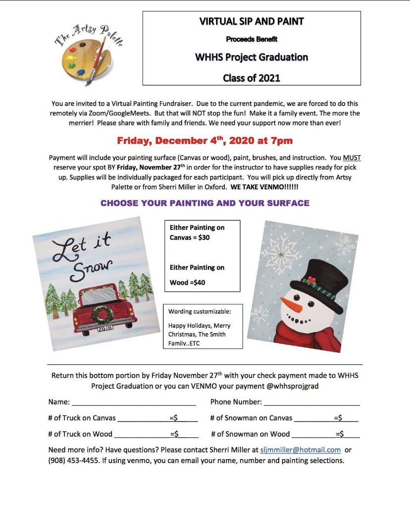 Looking for something fun to do.  Join us for a virtual sip and paint.