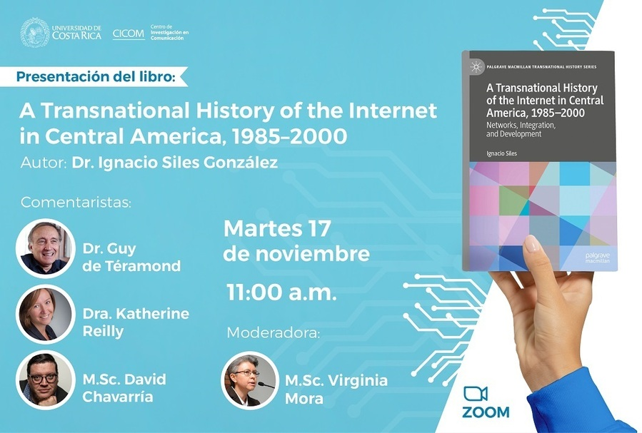 KMAReilly's tweet photo. I'm looking forward to presenting Ignacio Siles new book tomorrow: A Transnational History of the Internet in Central America: Networks Integration and Development. https://t.co/c34BTKoLmO