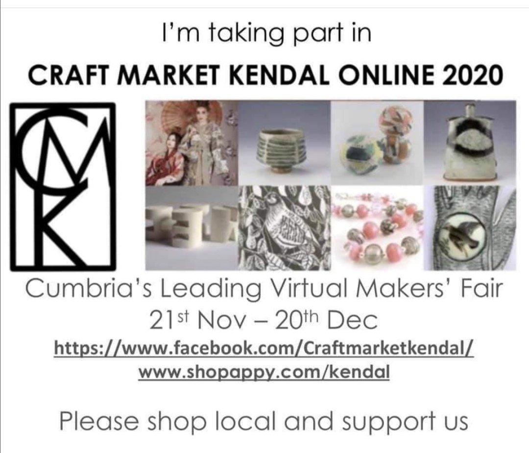 CRAFT MARKET KENDAL
ONLINE 2020
21st November - 20th December 
shopappy.com/kendal

#shopappy
#Christmas2020 #craftf