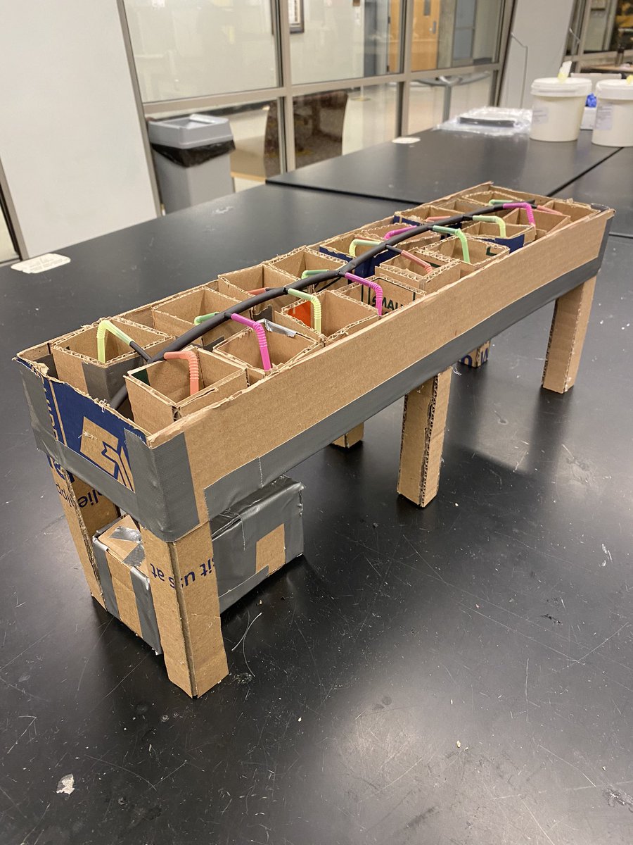 EpicsHaiti's tweet photo. Team Hydroponics finished their cardboard prototype of the drip system based on their conceptual design!  This system will be used by the students at the Le Refuge School in Haiti to grow plants like tomatoes and beans. https://t.co/brTeS5K8uc