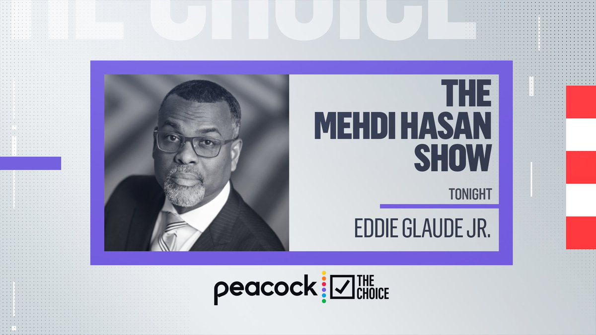 mehdirhasan's tweet image. Tonight, on the @MehdiHasanShow, what lessons on race and racism can we learn from the 2020 election result? From @KamalaHarris becoming VP-elect? 

I'll ask the one and only @esglaude for his take.

Live from 7pm ET and then streaming on NBC's @peacockTV afterwards.