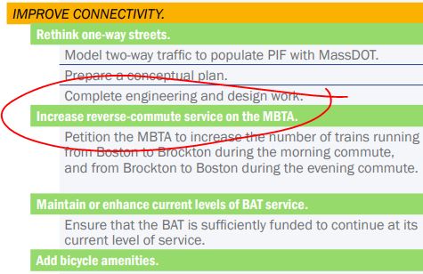 Grecia_White's tweet image. im reading Brockton&apos;s Downtown Action Strategy meant to &quot;build a strong, diverse, attractive downtown that can reclaim its role as anchor of the city &amp;amp; the metro south region&quot;

How will this goal happen w/out #CommuterRail service on the weekends?? 
#TransitIsEssentialMA  #MBTA