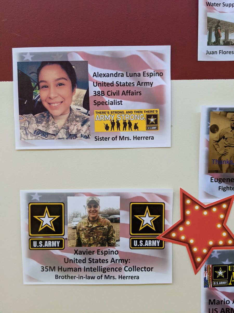 mrsherrera_3's tweet photo. Our Wall of Honor to celebrate @CooperElem family members and staff! An awesome sight to see in our hallway! #cooperstrong #VeteransDay2020 @SpringISD https://t.co/8J0SSK9mCM