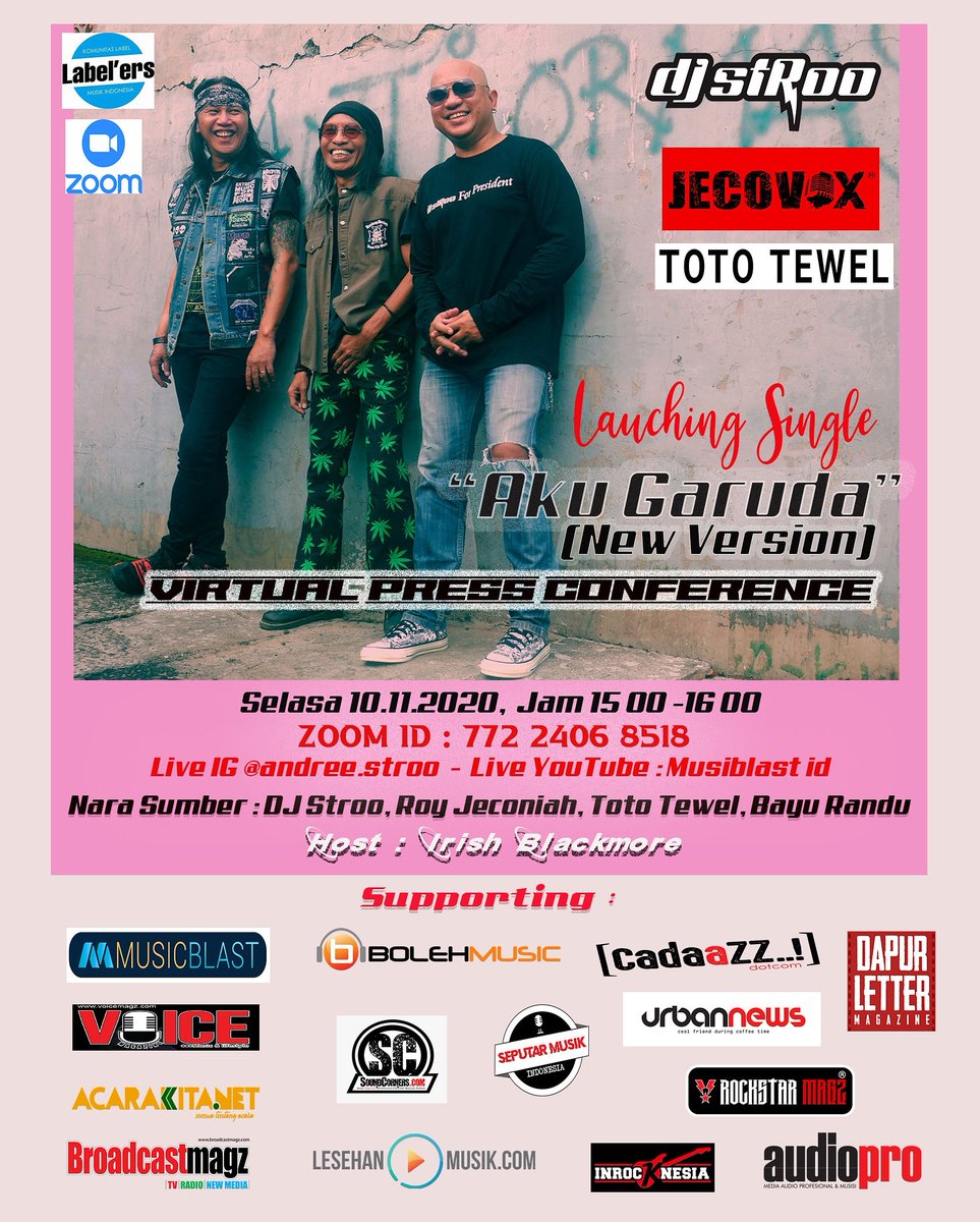 Hari ini, Virtual Press Conference "Aku Garuda" (New Version) with <a href="/Jecovox/">Roy Jeconiah</a> <a href="/toto_tewel/">tototewel</a> By zoom, live IG <a href="/andree/">Andréanne Trudeau</a>.stroo