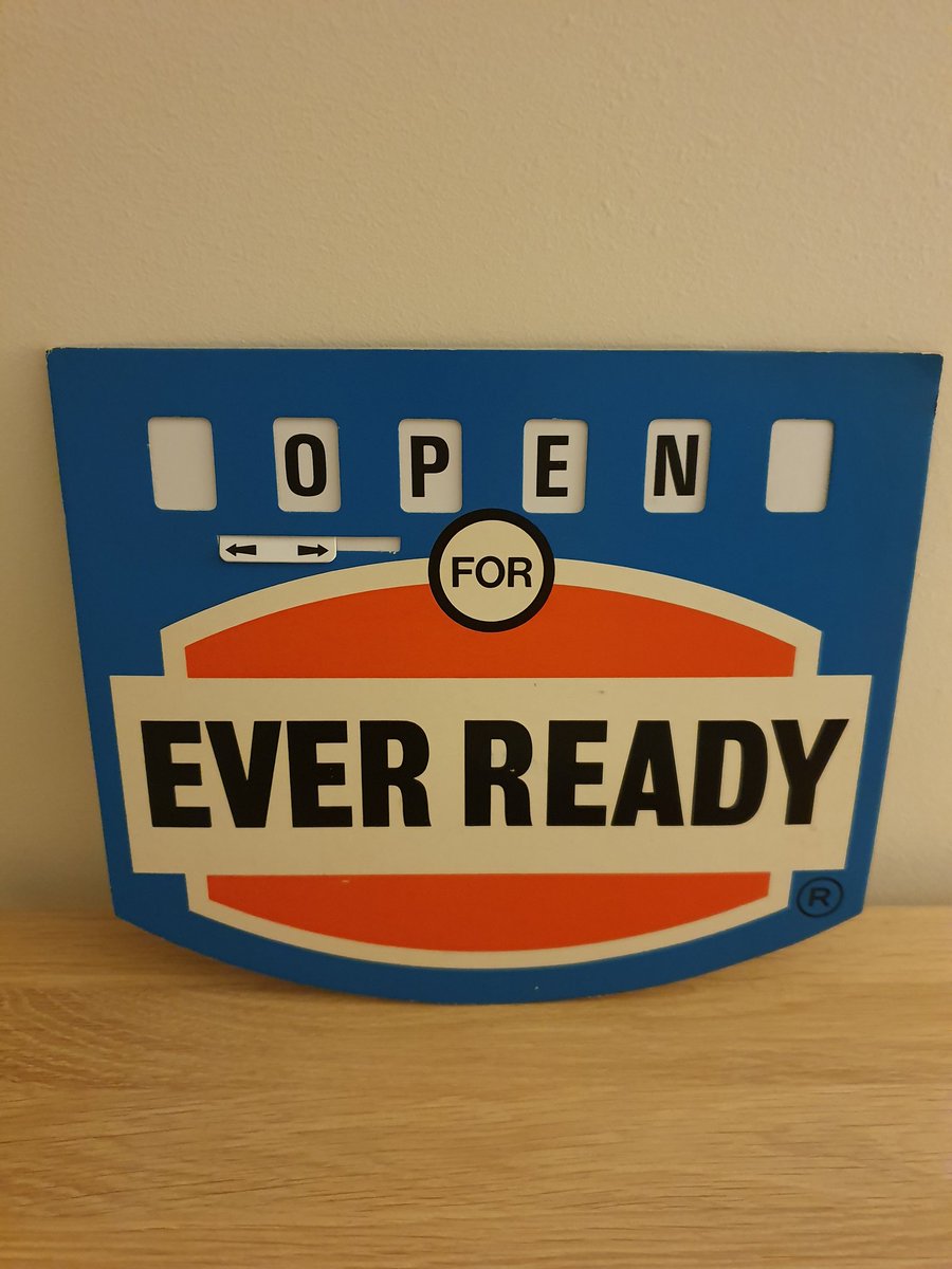TradingTurner's tweet photo. Great condition reversible Ever Ready Open/Closed sign. Board. 28 x 25cm
#retrosigns #vintagesigns #shopdecor #collectibles #mancave https://t.co/C3MW6BnBpC