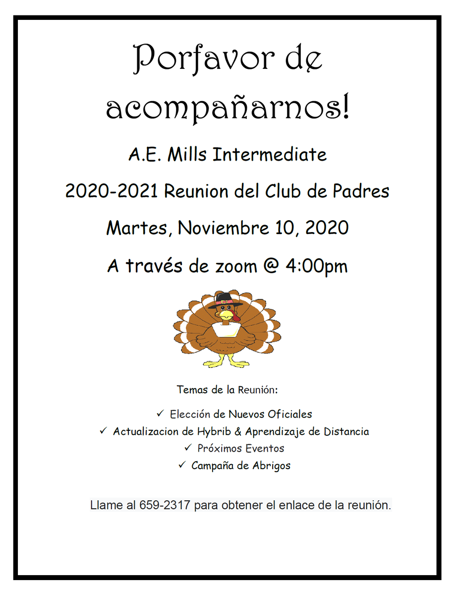 millsinter's tweet image. Mills Parents, we are having our monthly Parent Club meeting via Zoom tomorrow at 4 pm.  See the flyer below for more information.  Hope you all can make it. #fldusd #millsinter #supfreitas