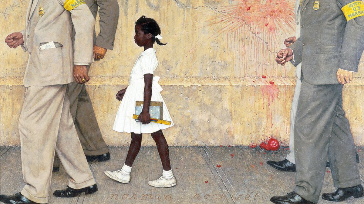 Norman Rockwell's painting "The Problem We all Live With" is an iconic painting, but in researching the viral image by Bria Goeller which refers to Rockwell's painting, I'm seeing that as famous as this painting is, many people do not know it. Here's a deeper dive: