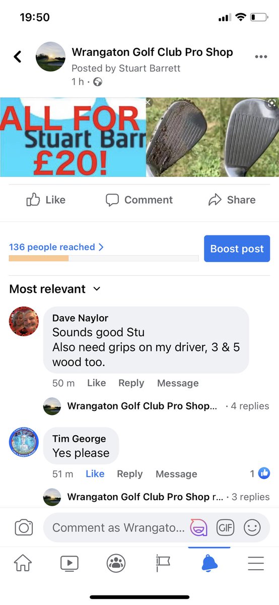 stubarrettgolf's tweet photo. 4 sets booked in so far #greatsupport #thankyou #clubclean #pgaproshop #mot https://t.co/OzLb4ba8Xw