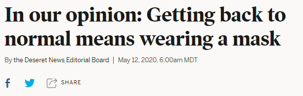 Part of the problem with masks is that they've been used as a political footballBiden said in the debates that wearing masks would save 100K lives.The media message was "wear a mask and everything goes back to normal"