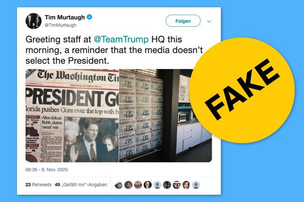 1. The Trump campaign’s communications director tweeted a fake Washington Times cover. The Washington Times confirmed on Twitter that the cover — plastered around campaign HQ — is fake.