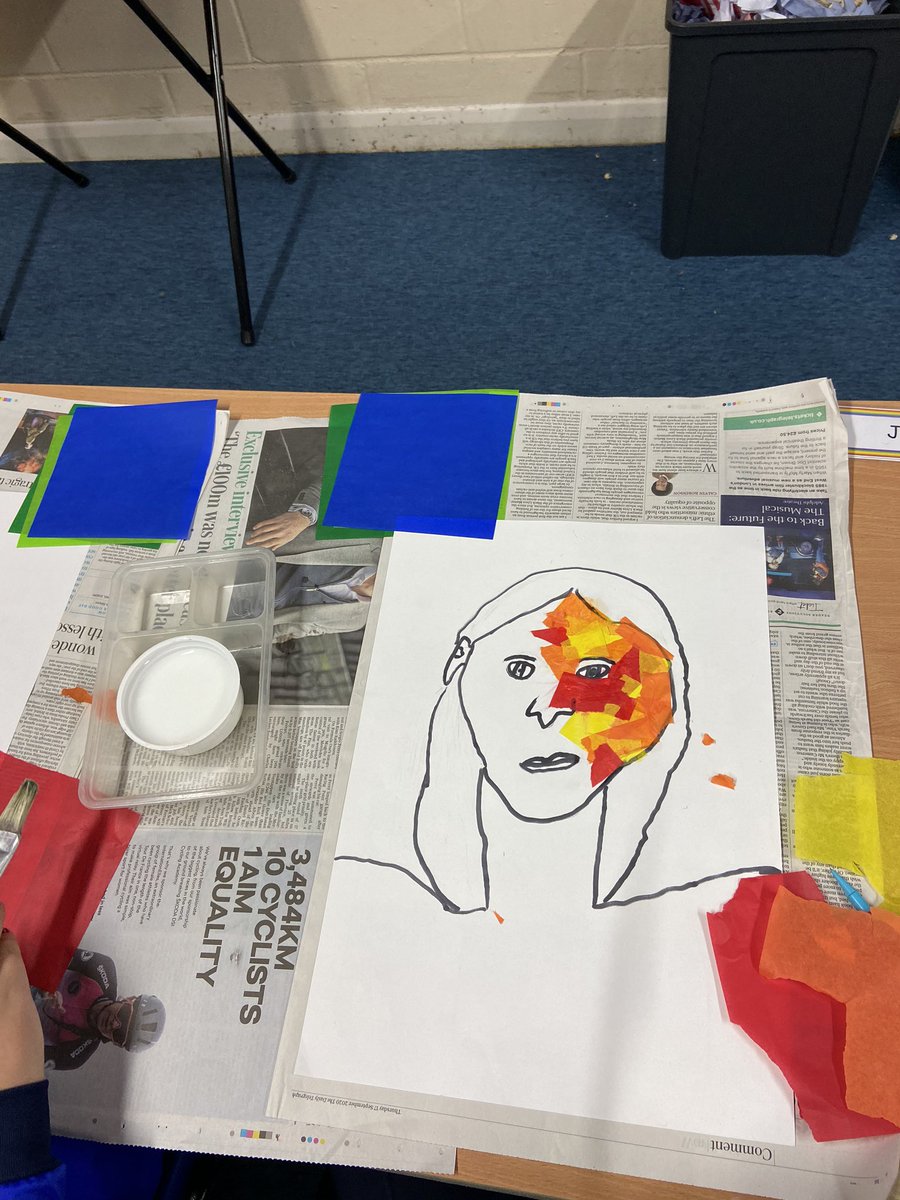 LancingPrepWthg's tweet photo. Year 4 got very creative and sticky! this afternoon as they worked on their Fauvist portraits. #artinclass #portaits #Fauvism https://t.co/VnUNj5QLMy