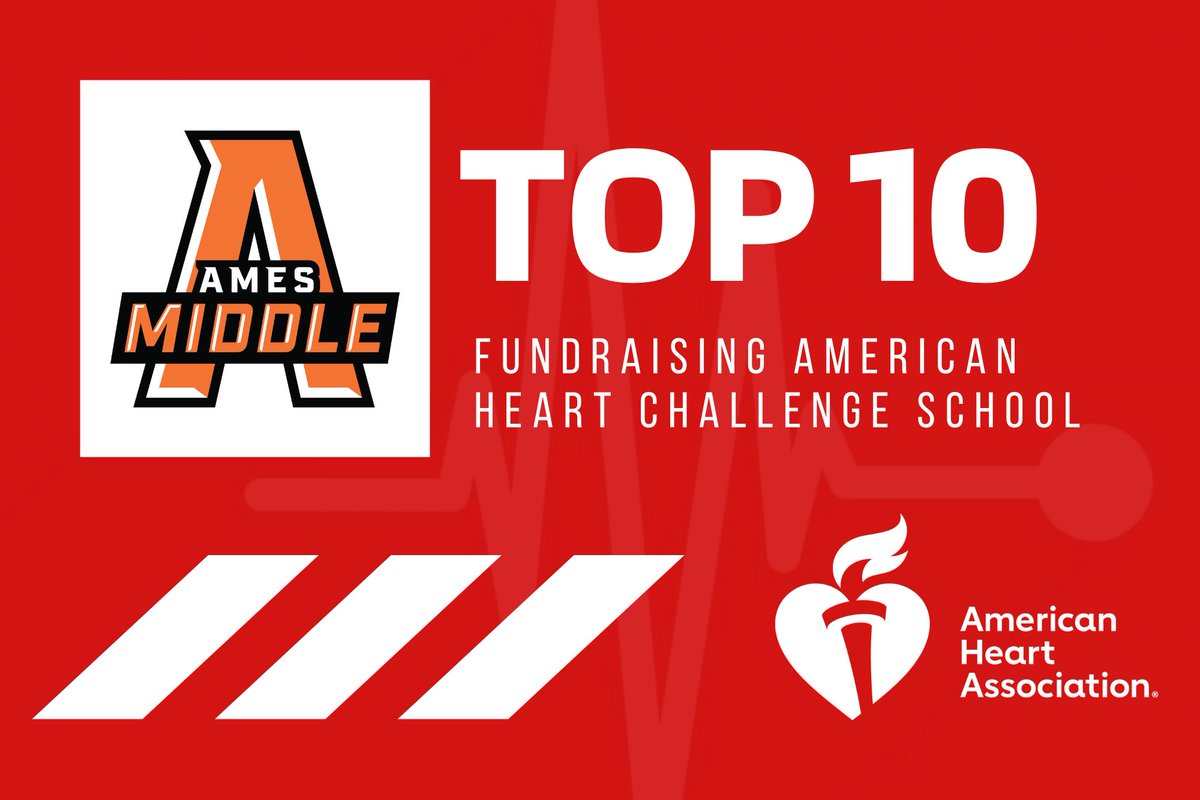 ACSD_News's tweet photo. Earlier this fall, @AmesMiddle was recognized as a Top 10 Fundraising American Heart Challenge School. Last spring before COVID, AMS students helped collect over $200,000 for the American Heart Association. Amazing! #AmesCSD #AMSLeads
https://t.co/go4Xaf3p8b https://t.co/TMHGspf4rM