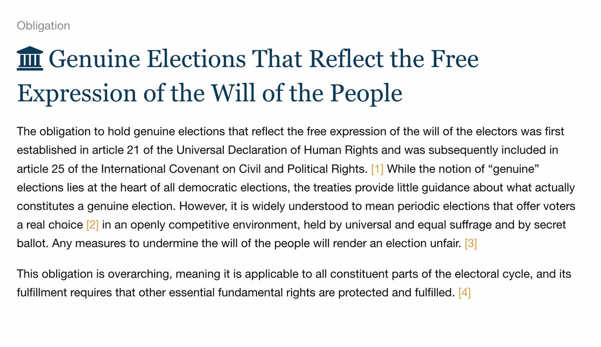 3) Carter Center: See "article 21 of the Universal Declaration of Human Rights" and "article 25 of the International Covenant on Civil and Political Rights." Does Biden's "victory" meet his own globalist standard?