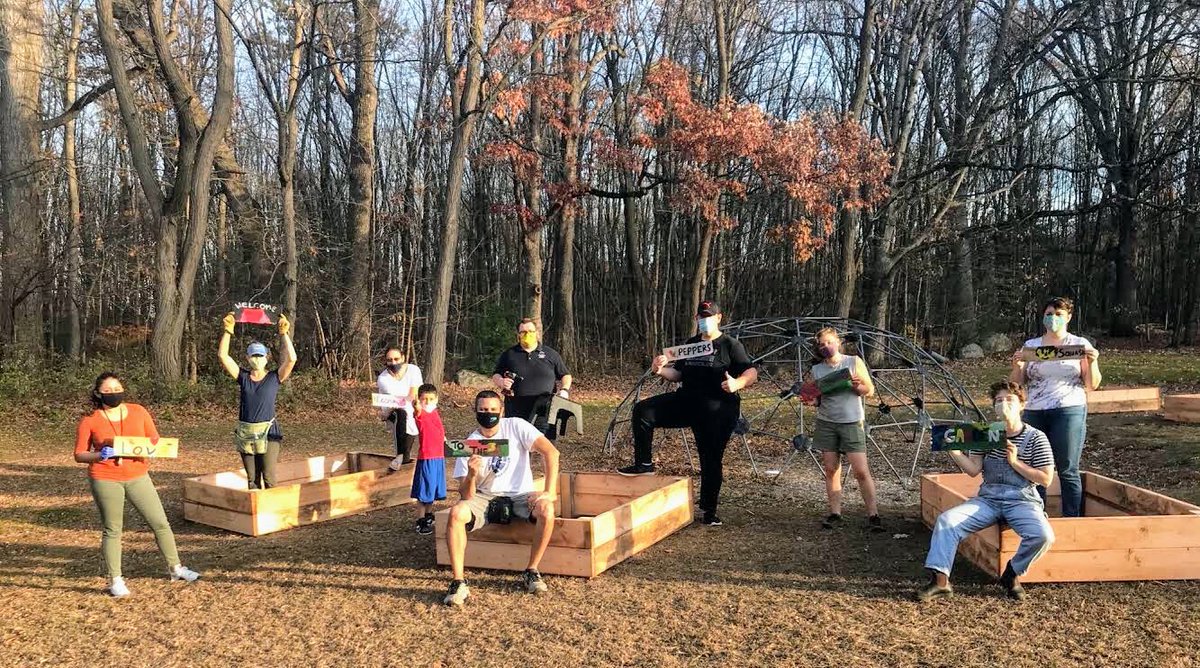 HealthyHamp's tweet photo. Gorgeous day for building a #communitygarden at Florence Heights in #NorthamptonMA through a partnership with the Northampton Housing Authority. Thanks to our funders @UWHampshire and @cooleydickinson for financial support and educational support from @GrowFoodNton https://t.co/EcoVgLKDUo