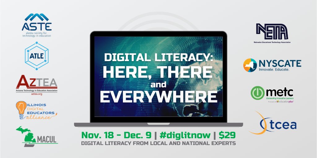 MACUL's tweet photo. Join nine organizations (November 18 - December 9) for an opportunity to learn from local and national experts on what digital literacy is, create implementation strategies for integrating digital literacy and more! #diglitnow 💡 💻 

Learn more: https://t.co/3NwJwmRHs8 https://t.co/APjxLcNRvx