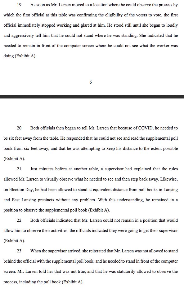 bhweingarten's tweet image. Read this sworn affidavit from GOP poll challenger, and former Assistant AG for Michigan, Zachary Larsen, on the alleged fraud he observed in Detroit. This is Third World stuff, and every American should be outraged if these allegations are true greatlakesjc.org/wp-content/upl…