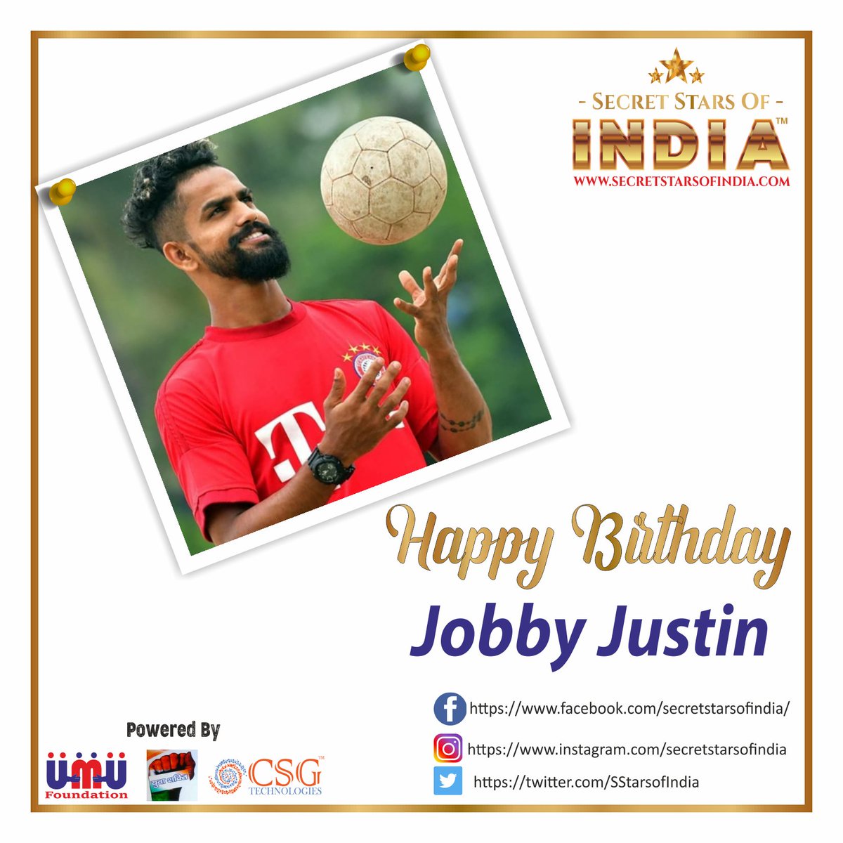 SStarsofIndia's tweet photo. Happy Birthday @Joby_JR22
From Secret Stars of India 

#JobyJustin #Joby #HBDJobyJustin #HappyBirthdayJobyJustin #HappyBirthdayJoby #HappyBirthday #mahendersaluja #secretstarsofindia #secretstars #umadeus #umadeusfoundation #csgtechnologies #yuvashaktisangathan https://t.co/yhpvP2ahDA