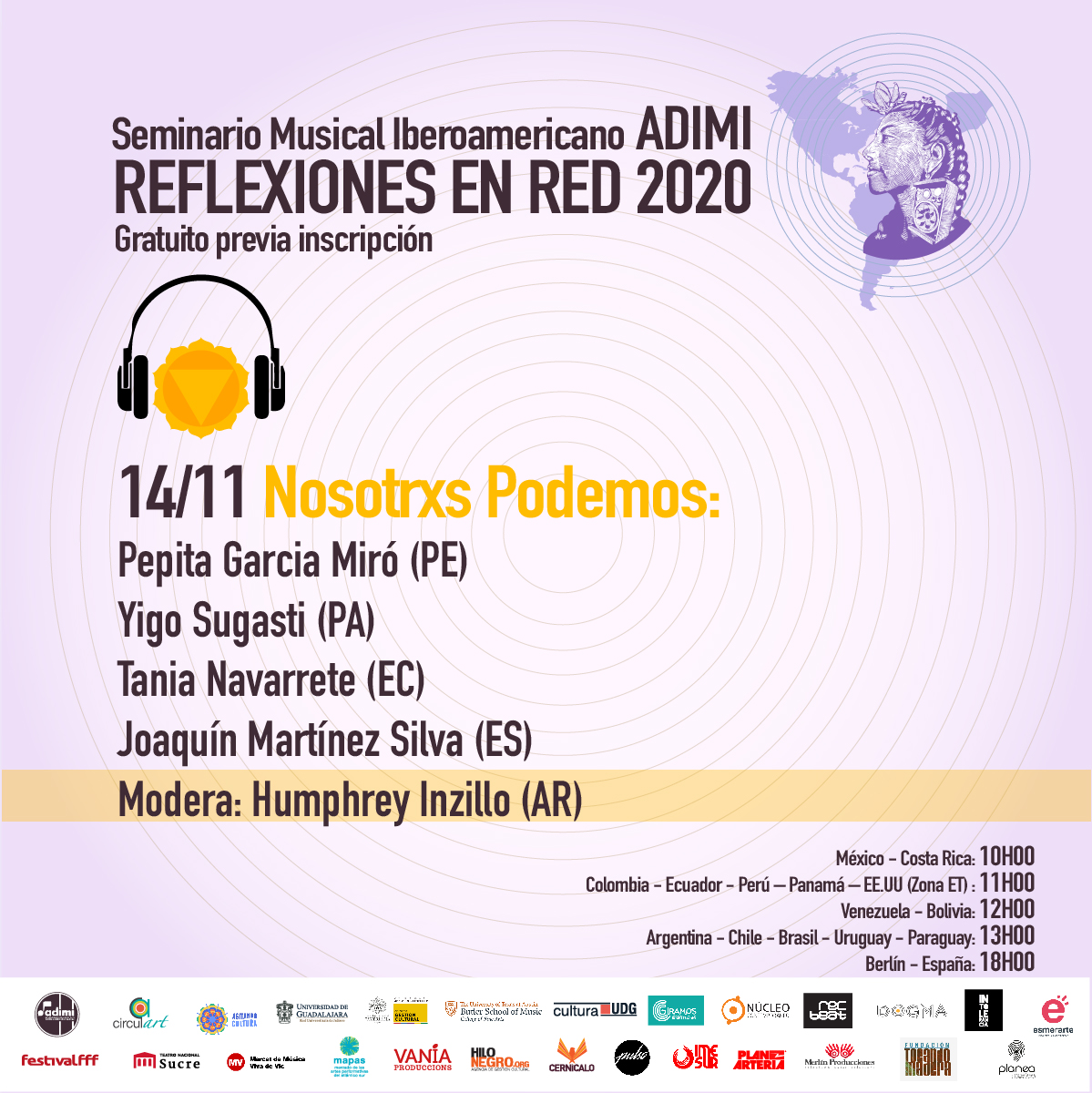 Circulart_'s tweet photo. Dentro del marco de #Circulart2020 se llevará a cabo el Seminario Musical Iberoamericano @adimi_ los días 12, 13 y 14 de noviembre a través del canal de YouTube de #Circulart. Reflexiones en Red 2020
Inscríbete aquí: https://t.co/C0CWK1l3A3
#redmusical #adimi #industriamusical https://t.co/a6KhNVpRno