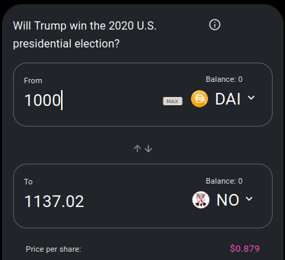 mfalso2's tweet photo. @stephenwithavee @spreekaway @paulg On chain betting using @AugurProject and @catnip_exchange, rates are live https://t.co/0l39CrzhbV