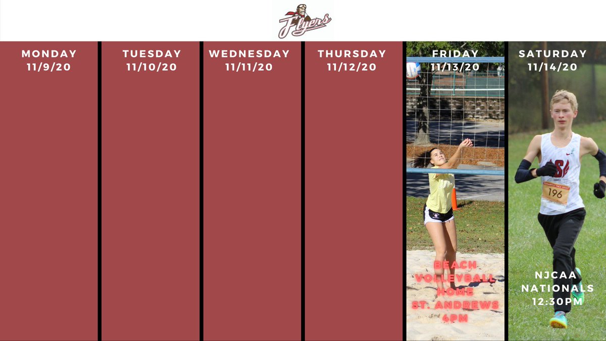 Update this week in Flyers athletics. Check in throughout the week for updates on our cross country guys in Iowa for the @NJCAAXCTF National Championship! @SandhillsCC @flyers_vball @Region10Sports #FlyersRISE