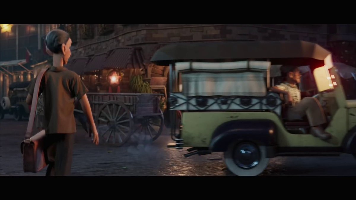 Jeepneys! A bus-esque form of public transportation found all over the country, originally made from leftover WW2 Jeeps. A precursor of the modern version can be seen in the short. Again, a slight anachronism as Jeepneys weren't really a thing till nearer/after the end of the war