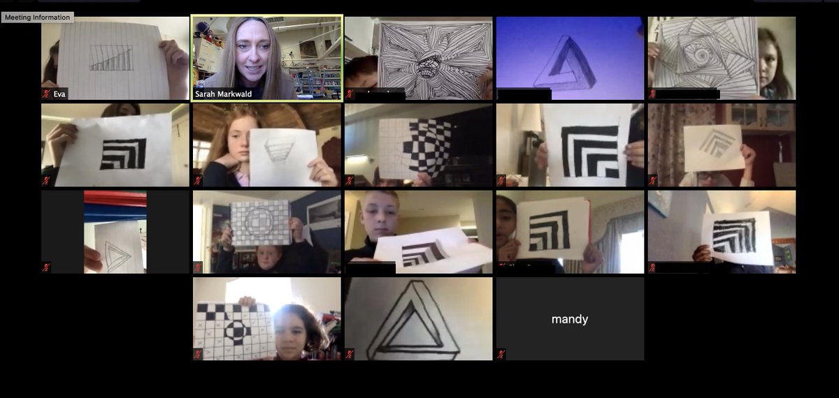 I am always so impressed with how quickly these kiddos can switch gears! We had to go from Fauvism to Optical art w/a change to all online learning this week. Excited to see their illusions! #usmfac <a href="/LifeAtUSM/">Lucas Spielman</a> #arteducation #arted