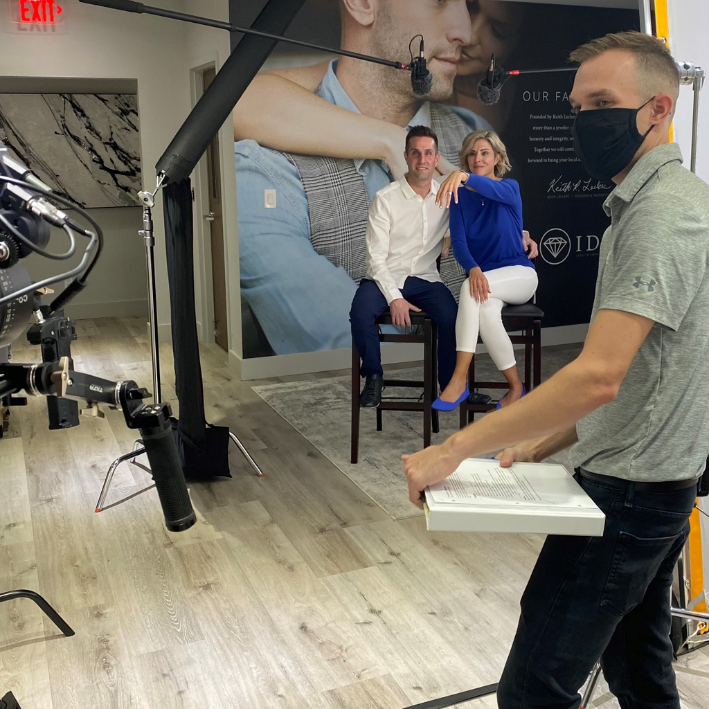 Behind the scenes at IDC Clearwater! One of our favorite #IDCouples came today to give a testimonial for an upcoming project 😍 Congratulations on 20 years together 💕