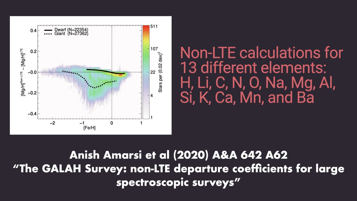 If you’re going to publish abundances for 30 elements in 600,000 stars, you want to do it right. Anish Amarsi at  @UU_University keeps track of all the details in stellar atmospheres to make sure we’re accurate:  https://doi.org/10.1051/0004-6361/202038650