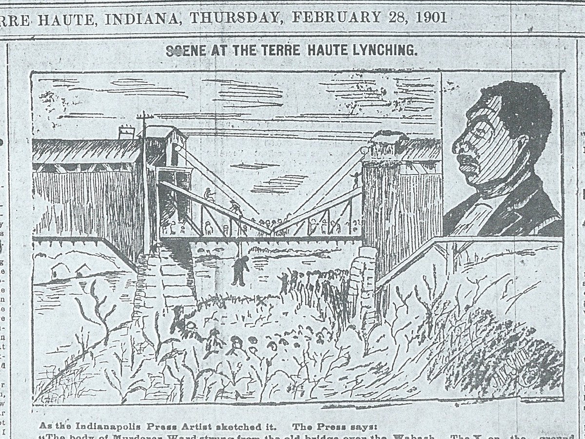 Okay so this right here had me shook. A black man by the name of George Ward was lynched here for being the accused murderer of Ida Finklestein on February 26, 1901...y’all they was clowning.